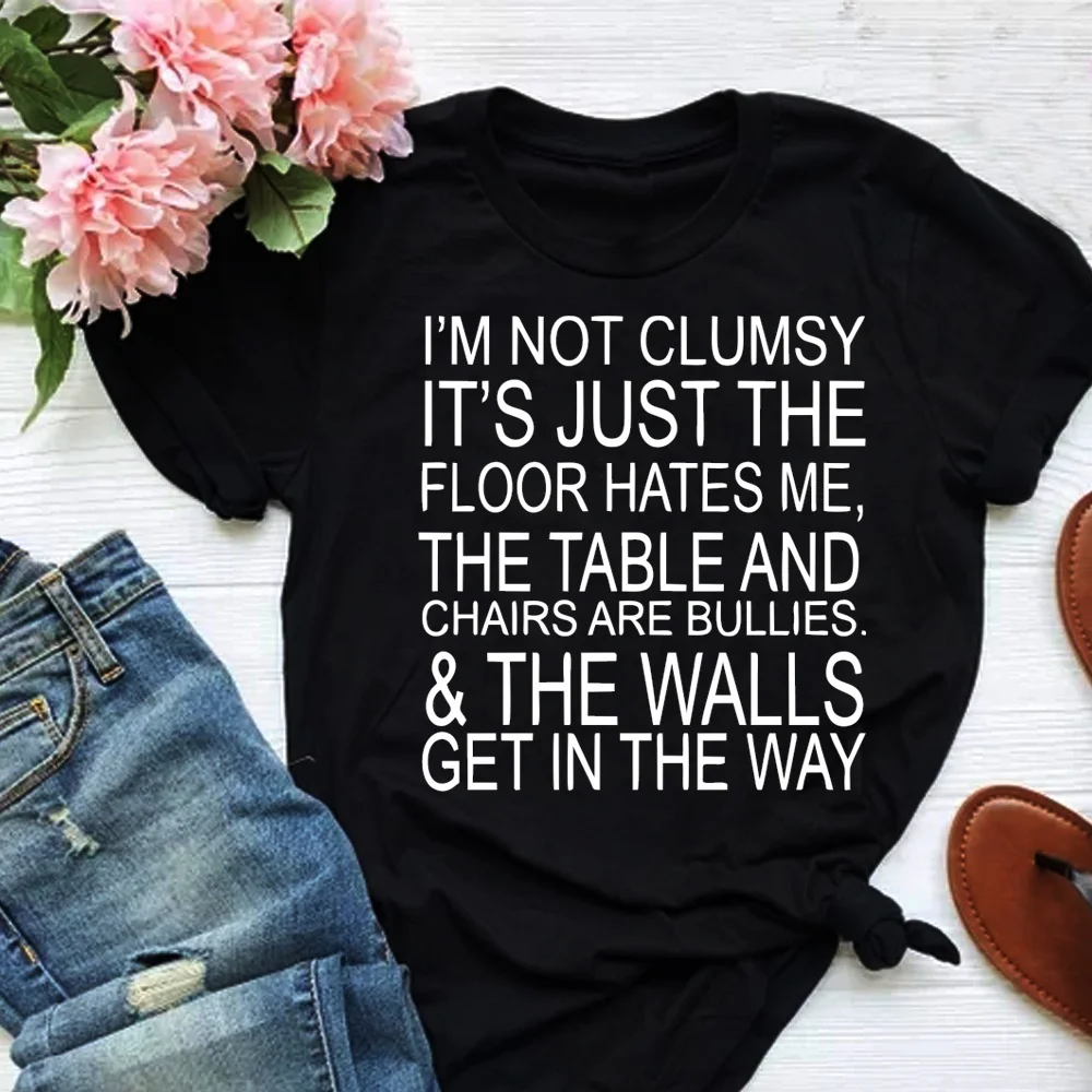 LUS Лос неуклюжая девочка смешные футболки для женщин с буквенным принтом летняя