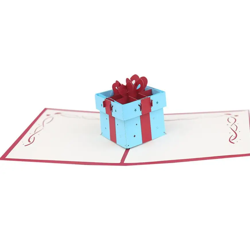 10 шт. оригами Подарочная коробка 3D выдвижные поздравительные открытки
