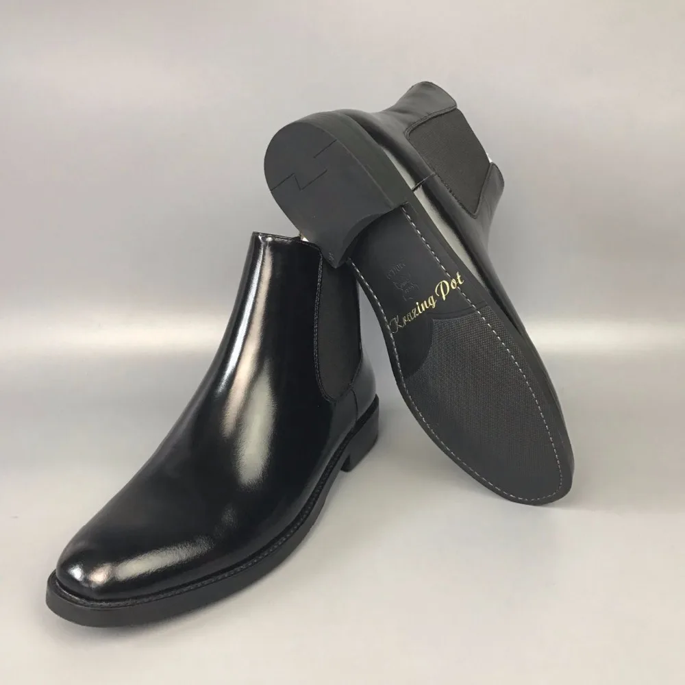 

Krazing Pot cow leather low heels gladiator round toe Hollywood European Chelsea boots plus size streetwear nude boots L83