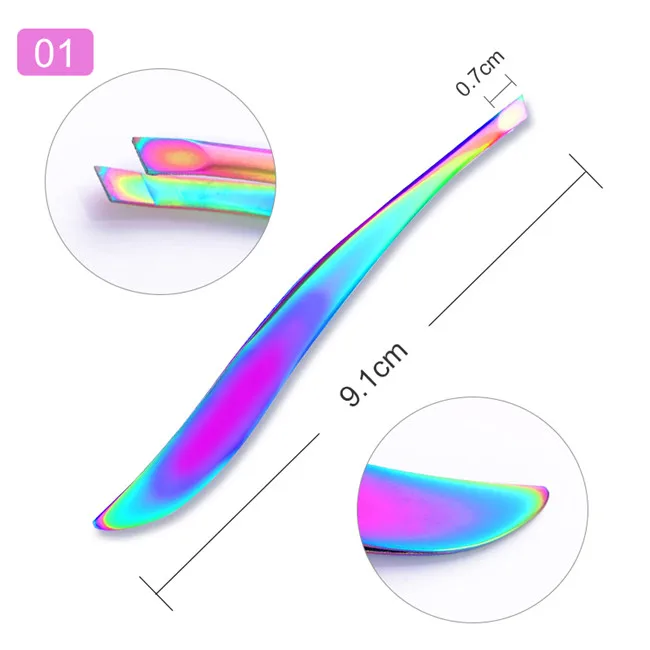 Tweezers-1 LILYCUTE Радужный толкатель для кутикулы ногтей двухсторонний Хамелеон из нержавеющей стали для удаления омертвевшей кожи Маникюр УФ гель для ногтей инструменты для ухода - Цвет: Tweezers-1