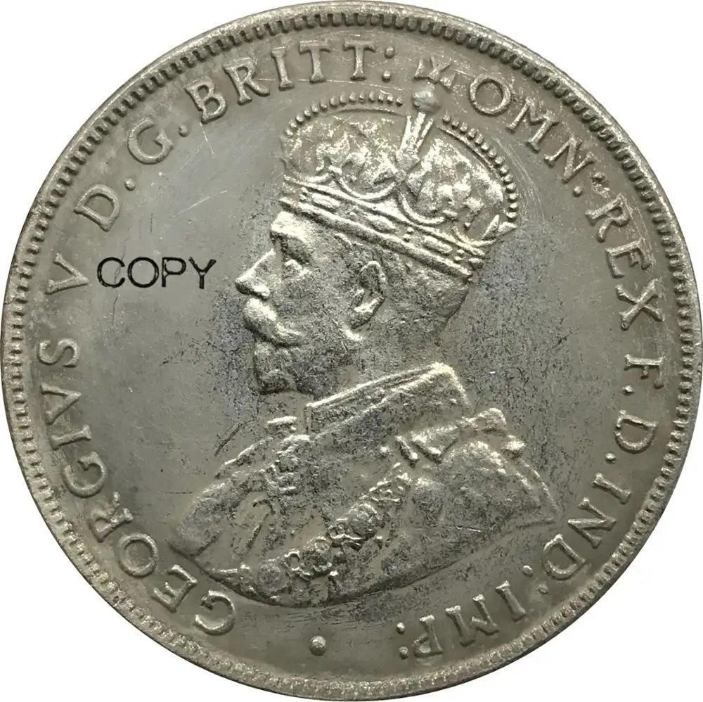 Австралийский Джордж V 1926 год 1 Флорин два шиллинга кубик покрытые серебром копия