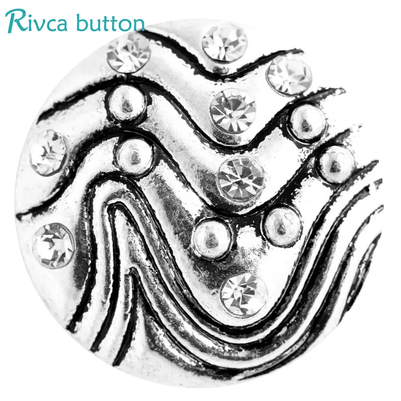 Rivca Snap Bracelets For Women 4 Colour Ancient Silver Plating 18mm Rhinestone Charm jewelry | Украшения и аксессуары