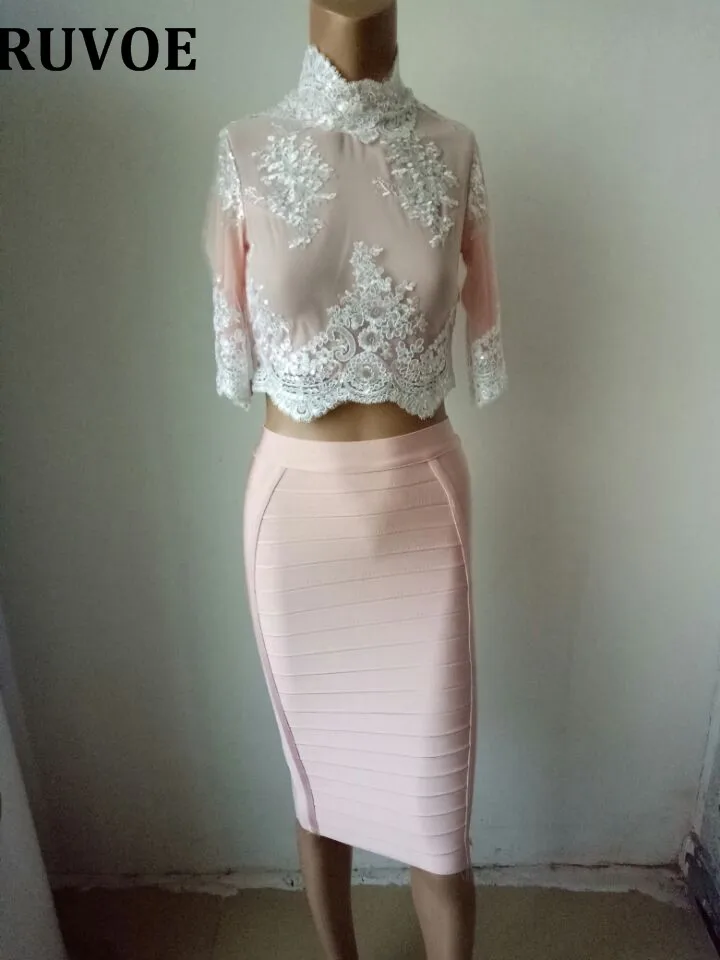 2018 Новинка облегающее элегантное платье с блестящим кружевом высокой горловиной