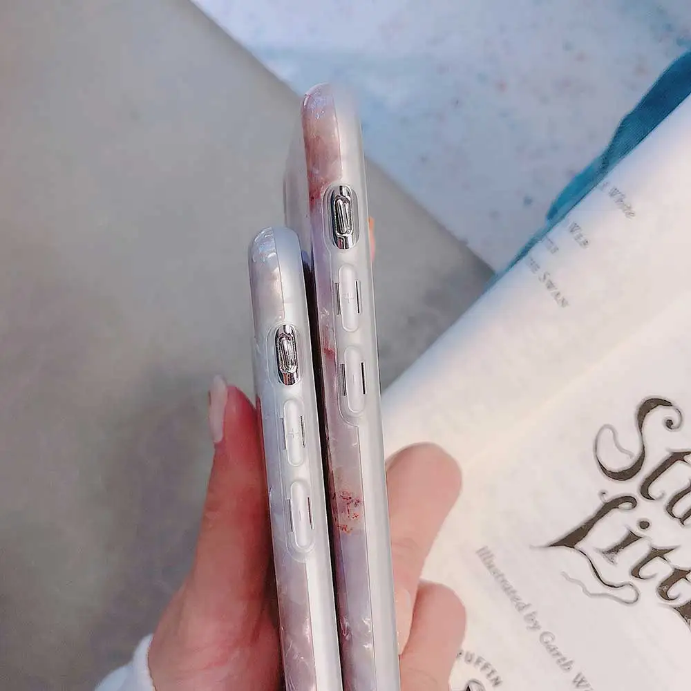 Мягкий мраморный чехол для iphone 11 Pro max XS MAX XR 6 S 7 8 Plus X Модный милый мультяшный |