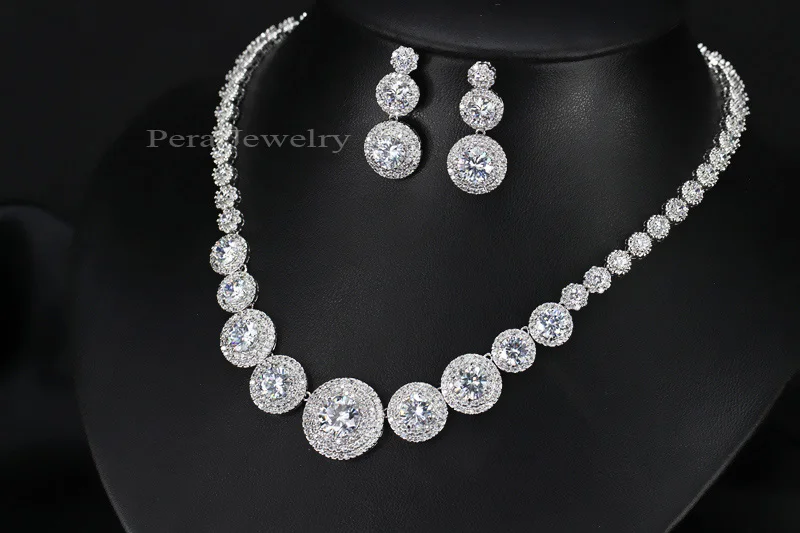 Pera Элегантный серебряный цвет Свадебный вечерний классический 3 большие круглые