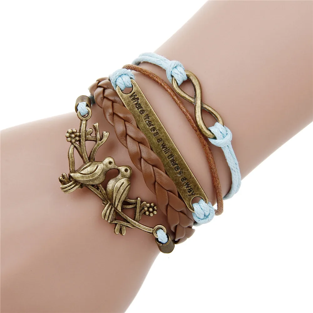 Горячая шарм винтаж руль якорь браслет cuir ancla pulsera многослойные плетеные кожаные