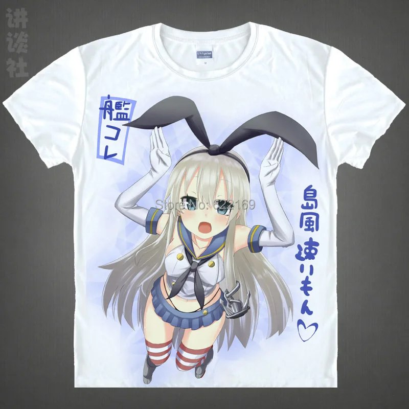 Мужская уникальная футболка с аниме 3d принтом Kantai Collection Fleet girls Повседневная