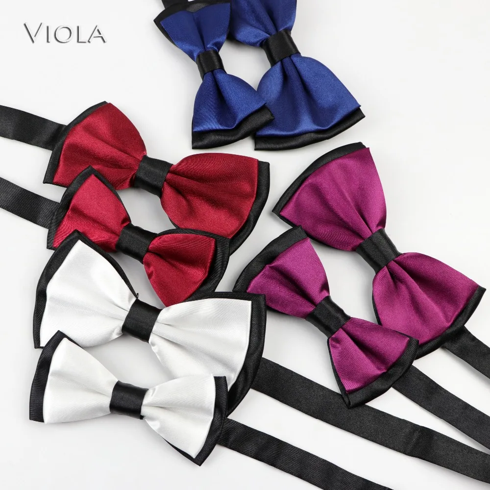 Набор однотонных галстуков бабочек в стиле пэчворк для родителей и детей Милая