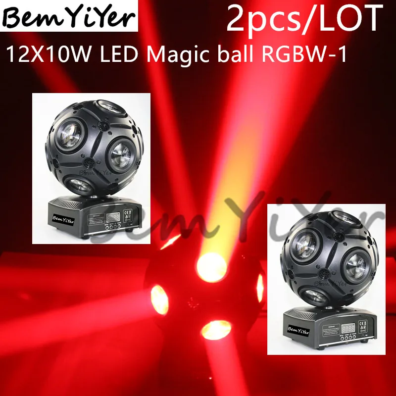 2 шт./лот цветов 12x10 w led магический шар луч переезд головного света/сумасшедший