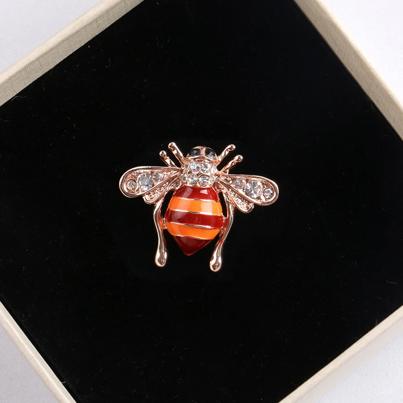 Enamel Bee Brooches Unisex Insect Brooch Crystal Rhinestone Honeybee Pin for Women Men Cute Small Badges Jewelry Collar Pins | Украшения и