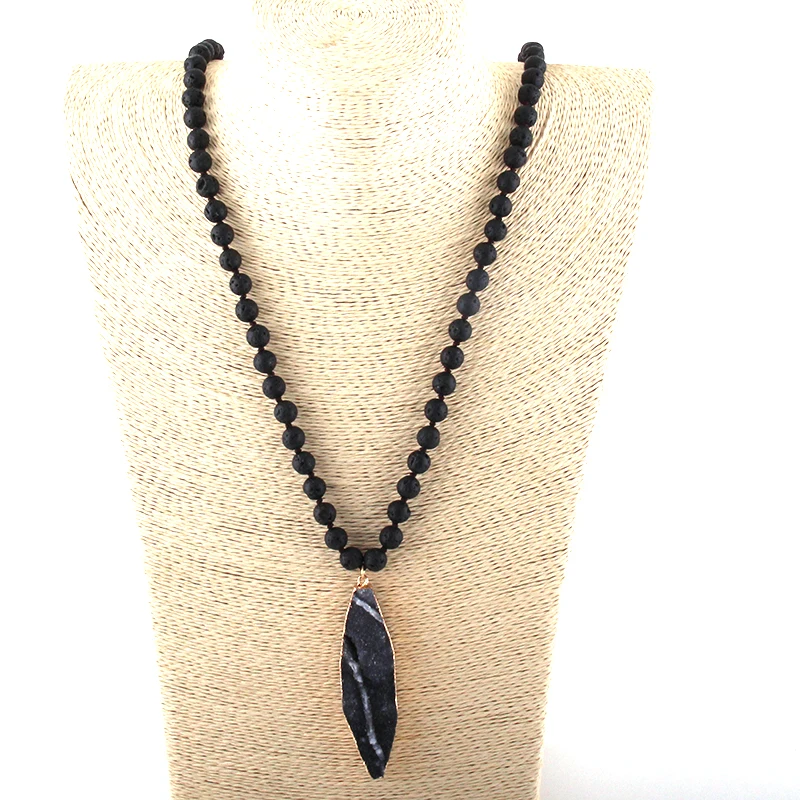 MOODPC модное богемное этническое ювелирное изделие много лавы камни Длинные