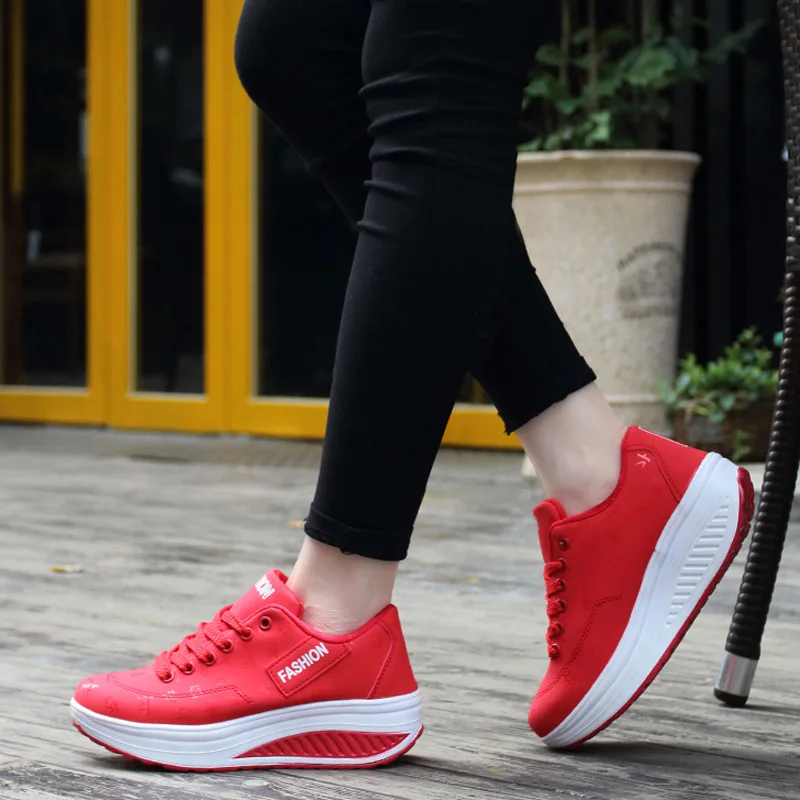 Women sneakers 2022 solid wedge casual shoes woman sneakers women running shoes woman lace-up female sneakers zapatillas mujer