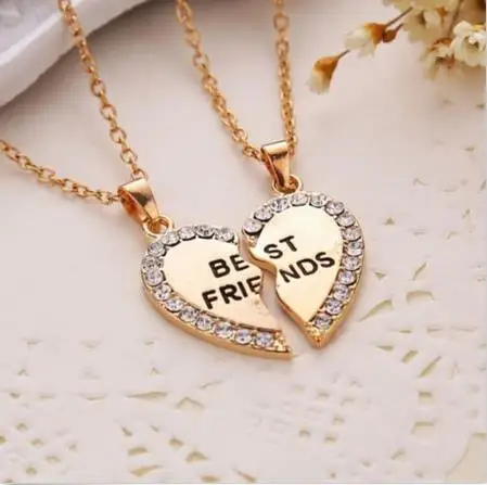Женская бижутерия Очаровательное ожерелье в виде сердца с надписью Best Friend 1 пара 2