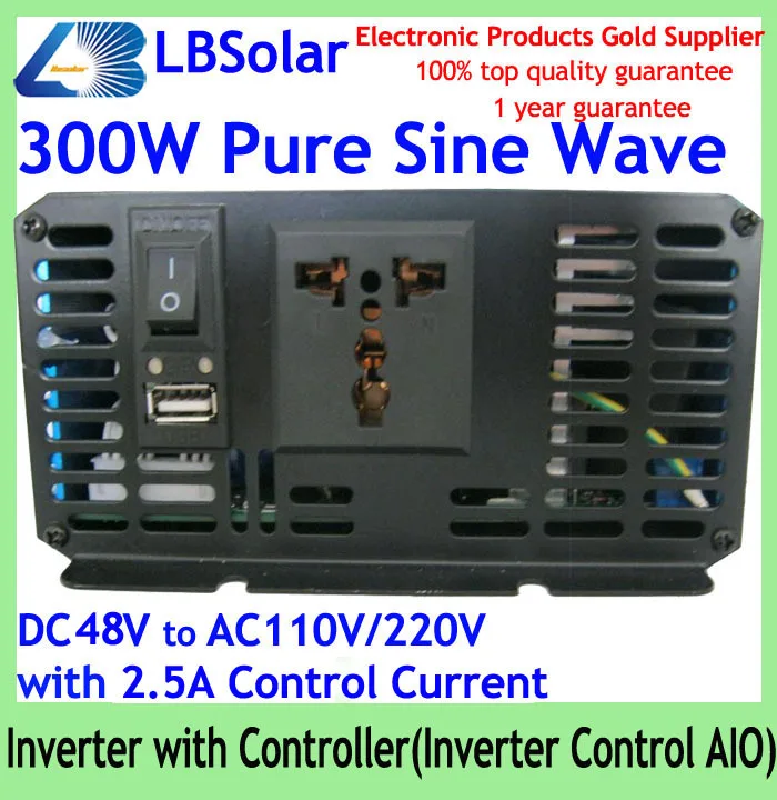 Фото LBSolar 300W Pure Sine Wave Inverter with Controller DC 48V to AC 110V or 220V Control AIO 2.5A Current CE RoHS Обустройство дома LBSolar 300W Pure Sine Wave Inverter with Controller DC 48V to AC 110V or 220V Control AIO 2.5A Current CE RoHS Обустройство дома