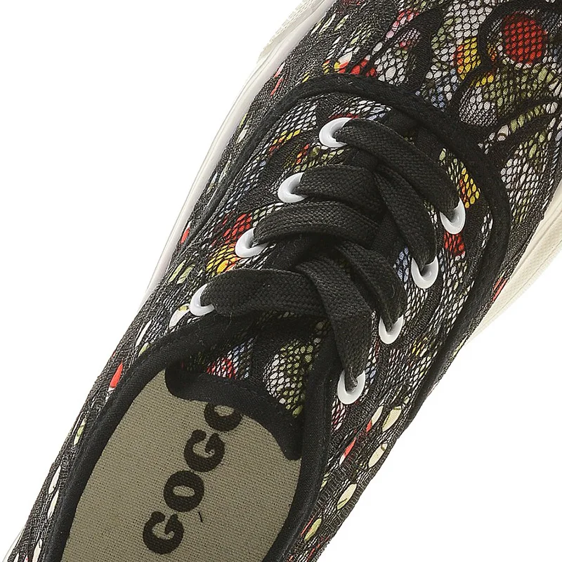 GOGC Цветочные Холст Обувь для Женщин Удобные женские Туфли Кружева Женские Летние