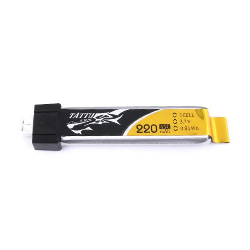 Gens Tattu 3 7 V 220mAh 45C 1S1P Lipo батарея со штекером JST PHR 2 0 для микро квадрокоптеров RC Drone FPV