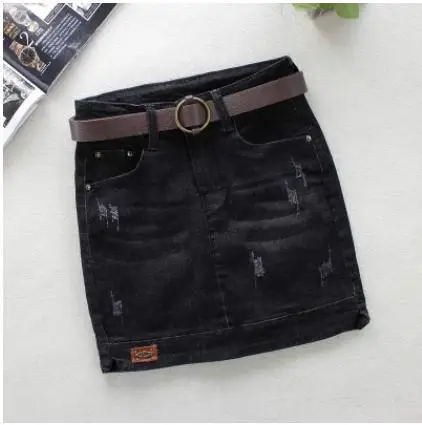 

New Women Summer High Waist Balck Jeans Skinny Pencil Skirt Package Hip Female Casual Mini Jeans Skirt Saias Without Belt J2887