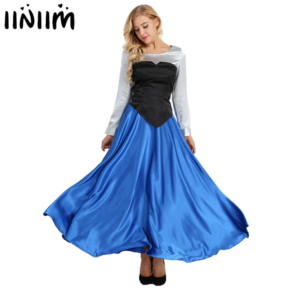 

iiniim Women Adult Cosplay Princess Fancy Party Dress Ball Gown Halloween Costumes for Women Shirt with Strapless Top and Skirt