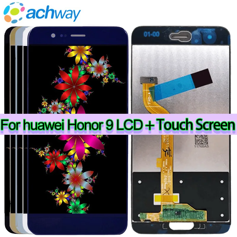 100% протестированный ЖК дисплей для Huawei Honor 9 Женский с сенсорным экраном