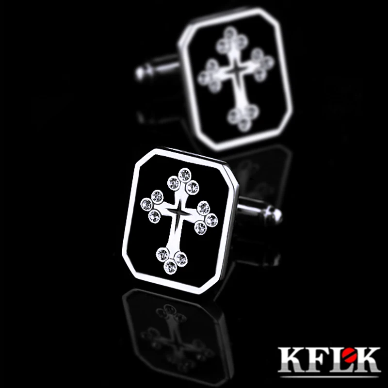 KFLK ювелирный бренд черные запонки оптовая торговля кнопка кристалл Высокое