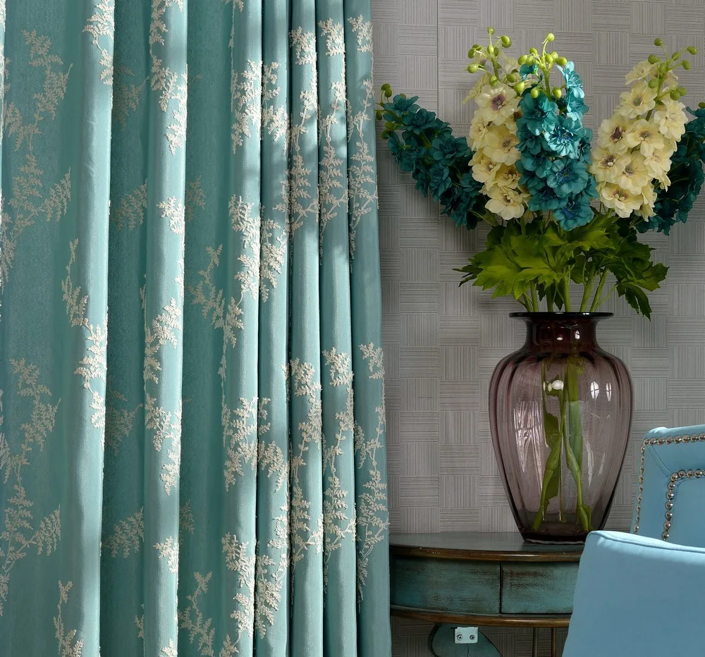 Хлопчатобумажная штора с узором из сосновых цветов занавески вышивкой