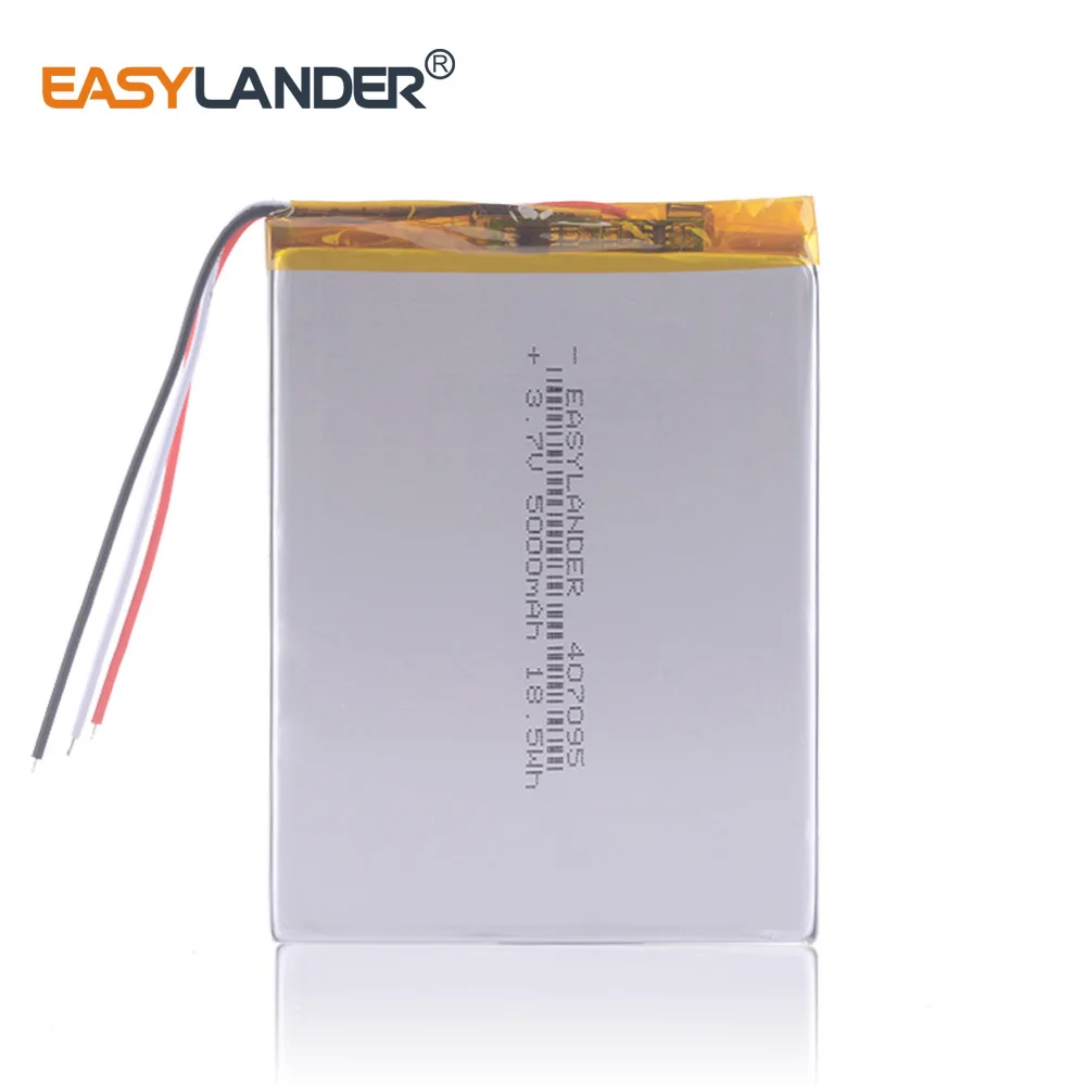 3 линии 407095 7 V 5000MAH 357095 литий полимерный аккумулятор с защитной доской для