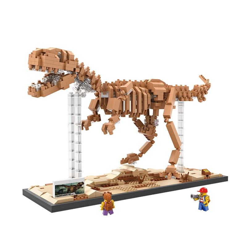 LOZ динозавр Fossil тираннозавр рекс Велоцираптор Трицератопс череп модель Алмазный