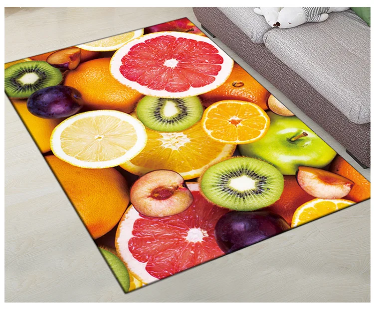 Fruit 01 Zeegle домашний декор Ковровые Коврики Нескользящие кухонные коврики 3D ковер для журнальный столик для гостиной напольные коврики впитывающие коврики для спальни - Цвет: Fruit 01