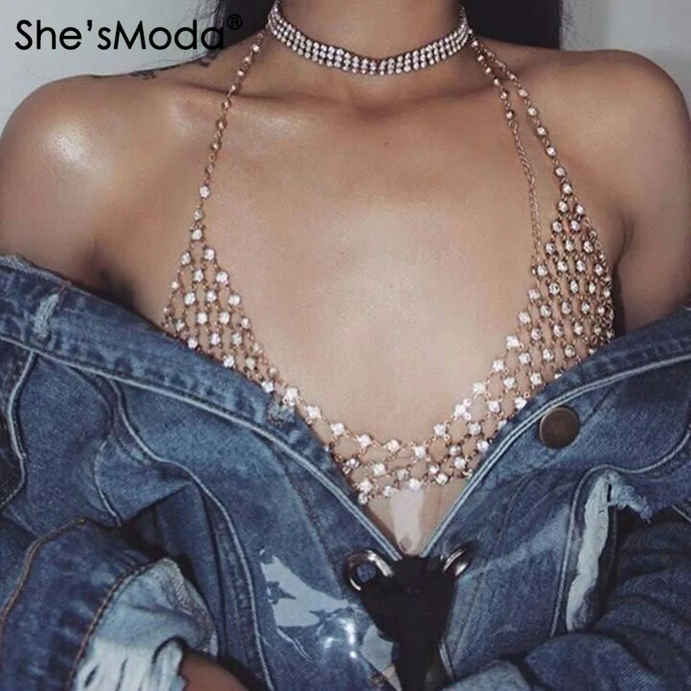 Женский бюстгальтер She'sModa роскошное ювелирное изделие с золотыми бриллиантами