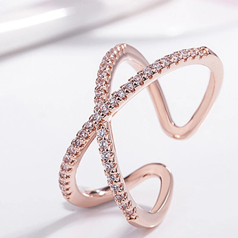 Кольцо Bague Ringen Новые поступления 925 пробы серебро открытое циркониевое кольцо