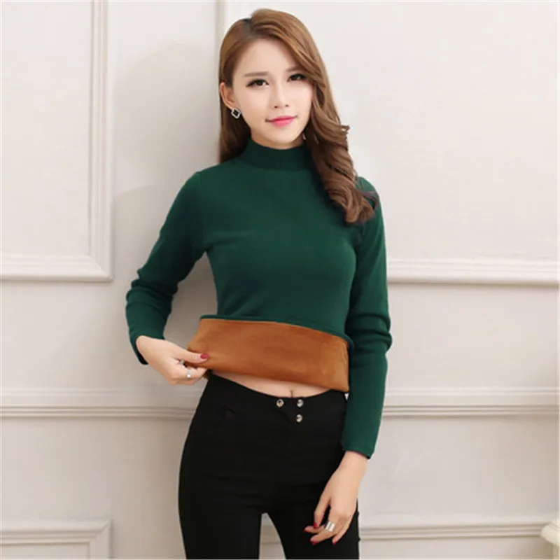 Женский свитер из плотного флиса теплое нижнее белье тонкая модель популярный