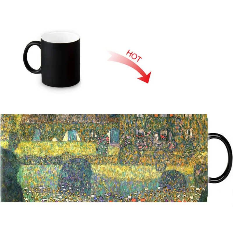 Gustav Klimt печатные кружки меняющие цвет домашний фарфор чаша для чая молока