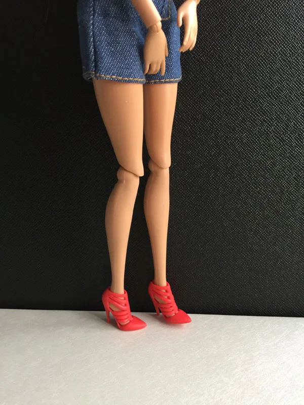 Кукольная обувь на высоком каблуке красного цвета для кукол Барби 1:6 BBI612|doll shoes|high