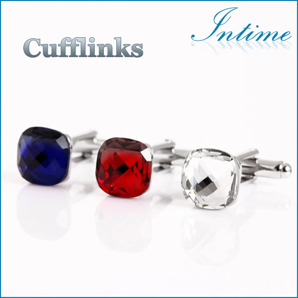 Модные многоцветные запонки с кристаллами для мужчин оптовая продажа 3 пары