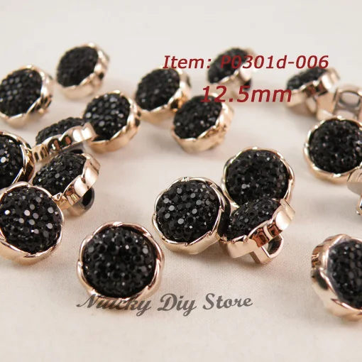 

12.5mm Golden edge Black Starry Women's clothing shirt buttons