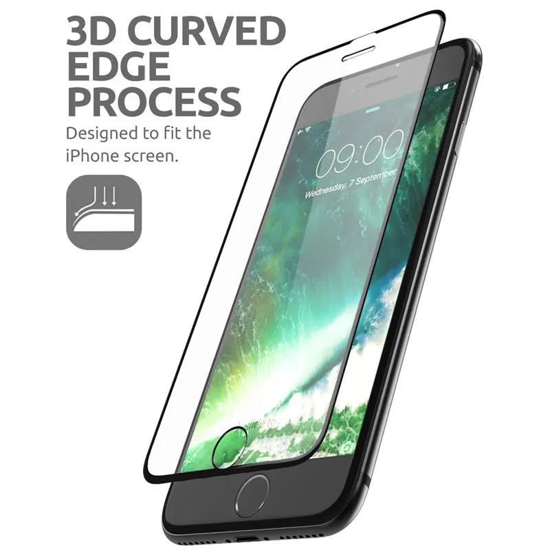 SUPCASE для iPhone 7/8 Plus 5 "с защитой от царапин Премиум 3D изогнутые края защита экрана