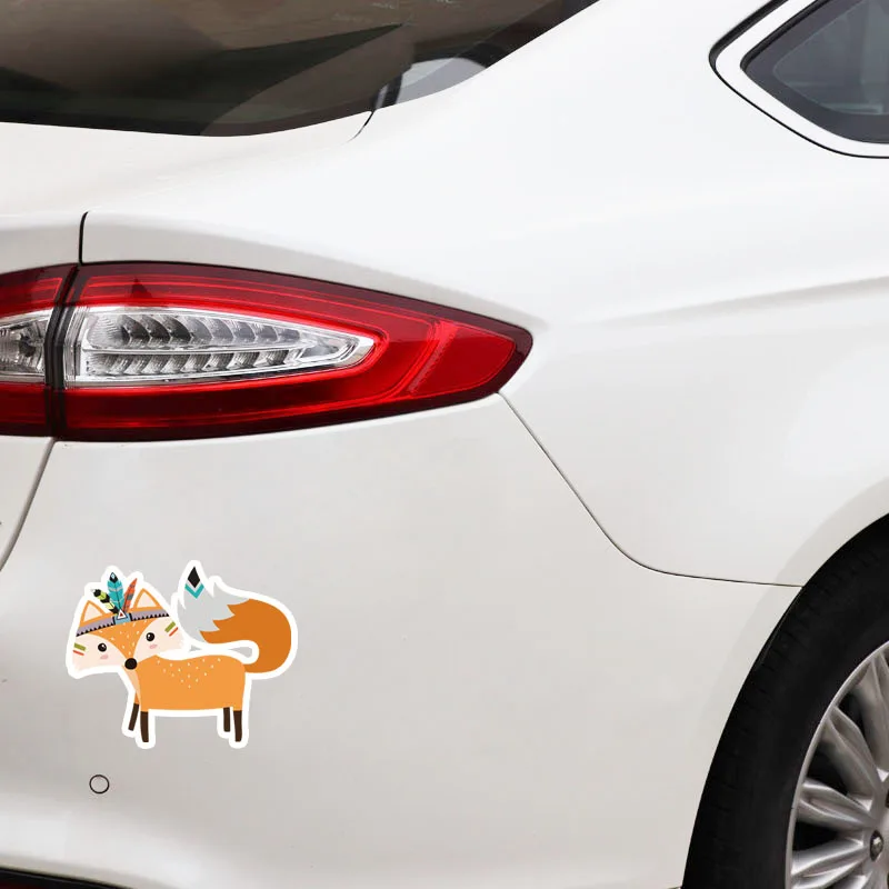 YJZT 13.5CM*11CM Beautiful Cartoon Animal Fox Decoration Patterns Decal PVC Car Sticker 5-0971 | Автомобили и мотоциклы