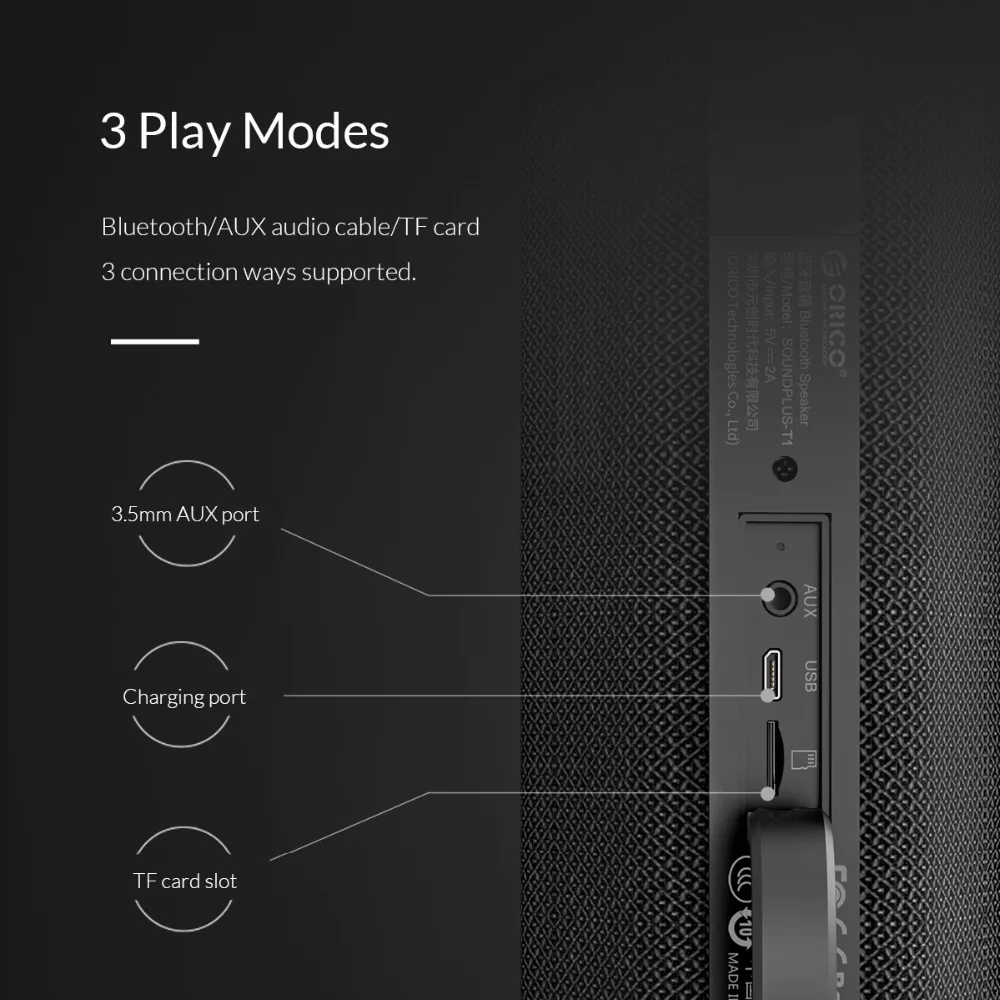 ORICO Портативный Bluetooth4.2 Беспроводной колонка бас 6 час игр 10 м Диапазон Bluetooth IPX5