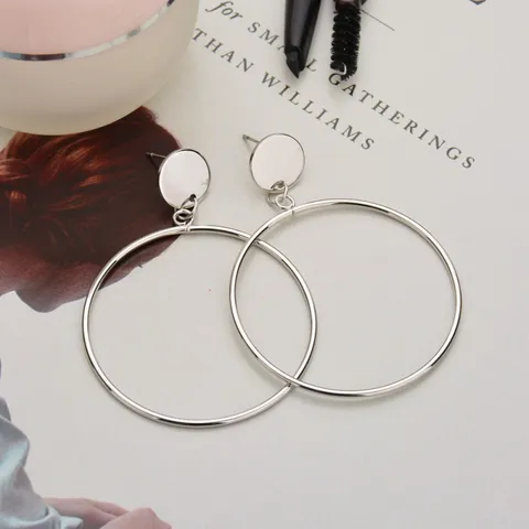 Большие круглые серьги-капли GUANGTUO