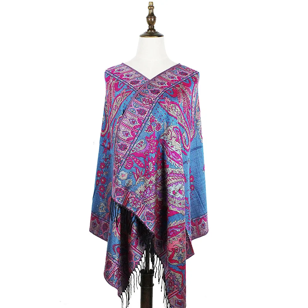 Пашмины Пейсли жаккард кисточкой зимние тяжелые накидки, шали шарф бандана хиджаб крышка пончо feminino inverno шаль