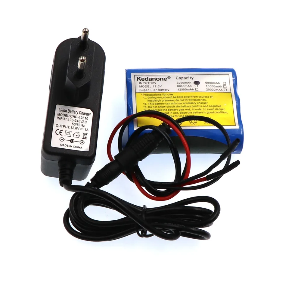 2018 Kedanone 12V3000 DC 12v 3000 mAh li-lon DC12V Super Bateria перезаряжаемая + зарядное устройство AC explos-prova