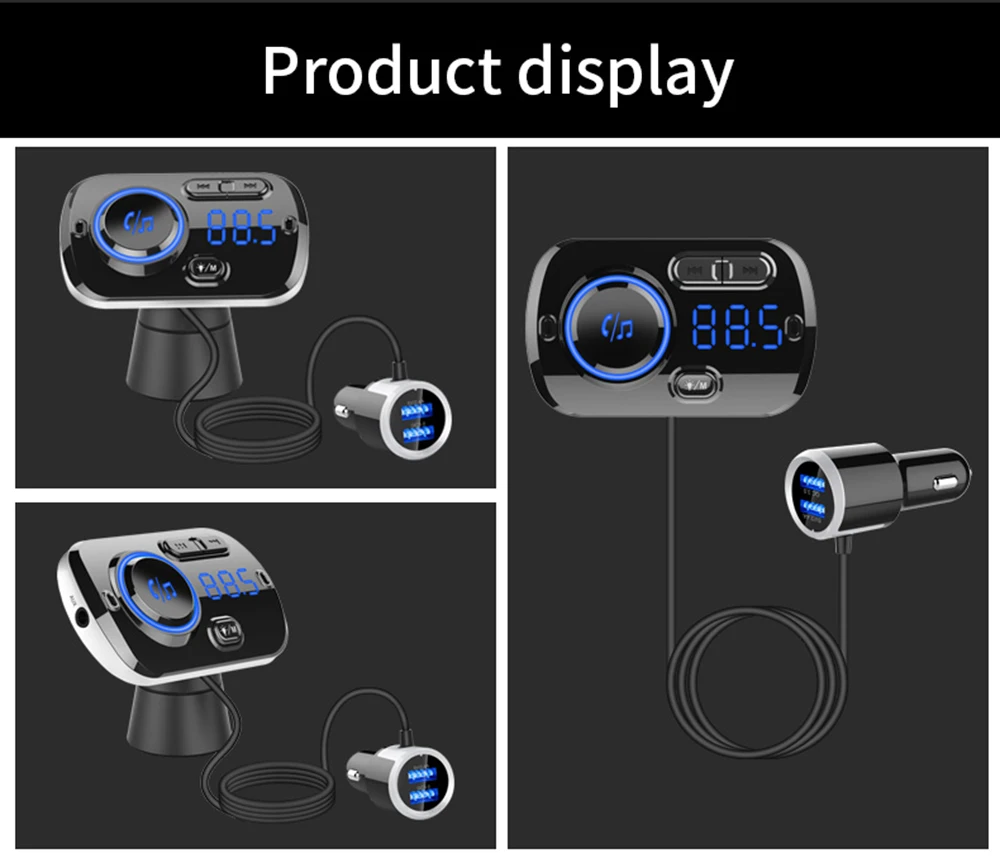 JINSERTA Handsfree Автомобильный Mp3 плеер Bluetooth 5,0 fm-передатчик QC3.0 зарядное устройство 3,5 мм AUX вход с TF воспроизведение музыки