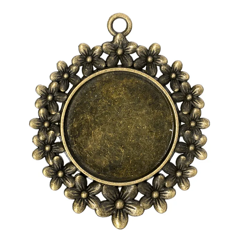 Античные медные Кабошоны 10 шт. ожерелье с цветами амулеты пустый лоток Безель