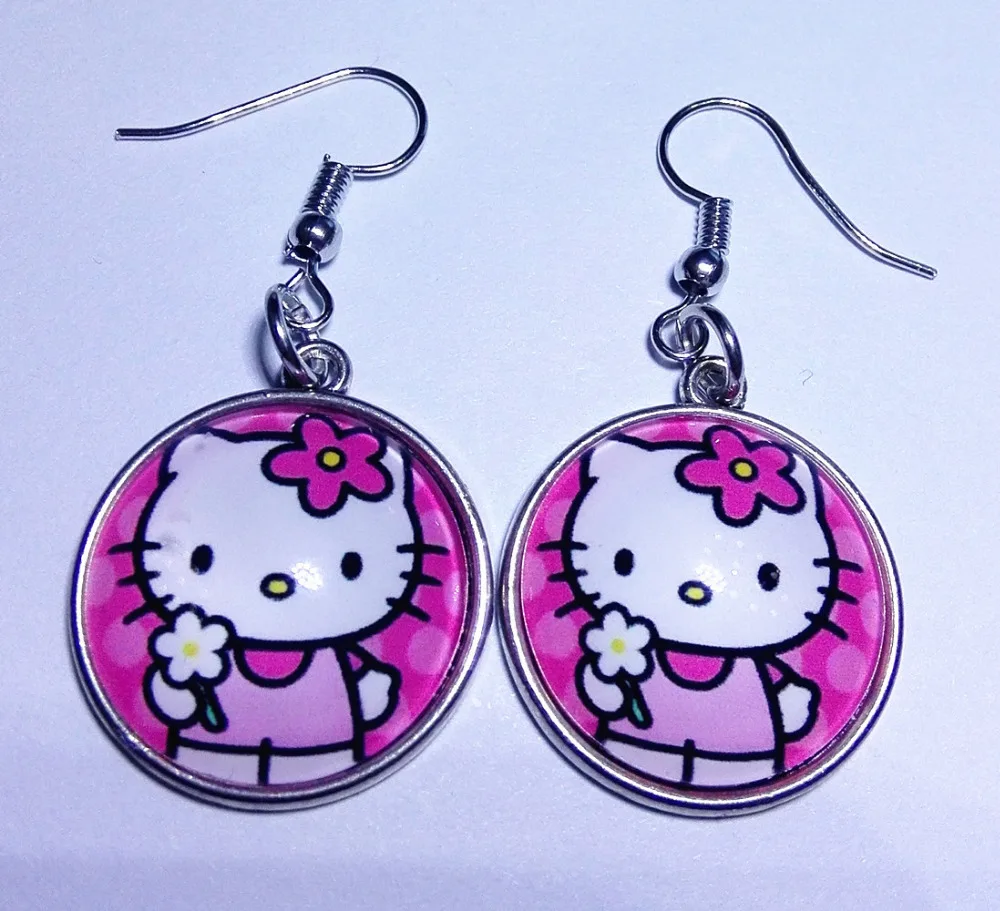 Серьги подвески из хелло китти 1 пара|ear pendant|drop earringsglass drop earrings |