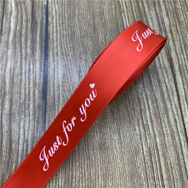5 ярдов 20 мм Романтический Подарочный упаковочный ремень с принтом "Just For You" дизайнерская лента ленты ручной работы для свадьбы Рождественское украшение - Цвет: Yellow