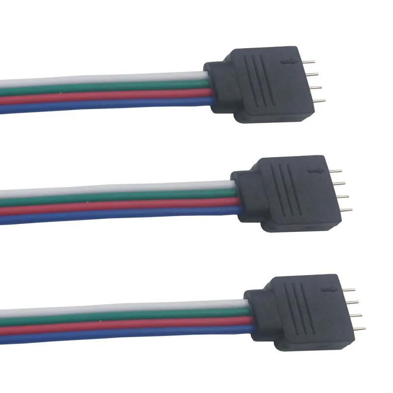 10 шт. 4 контактный RGB светодиодный разъем Штекерный Соединительный кабель для