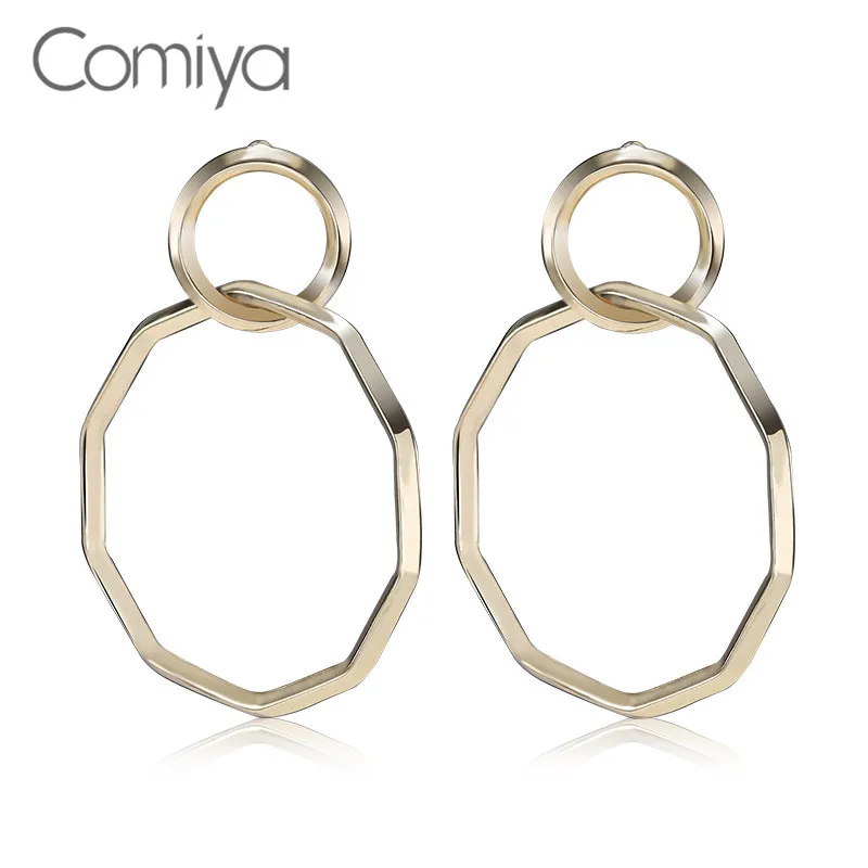 Comiya Новый дизайн личности панк моды круги серьги для Для женщин Pendientes Mujer Moda