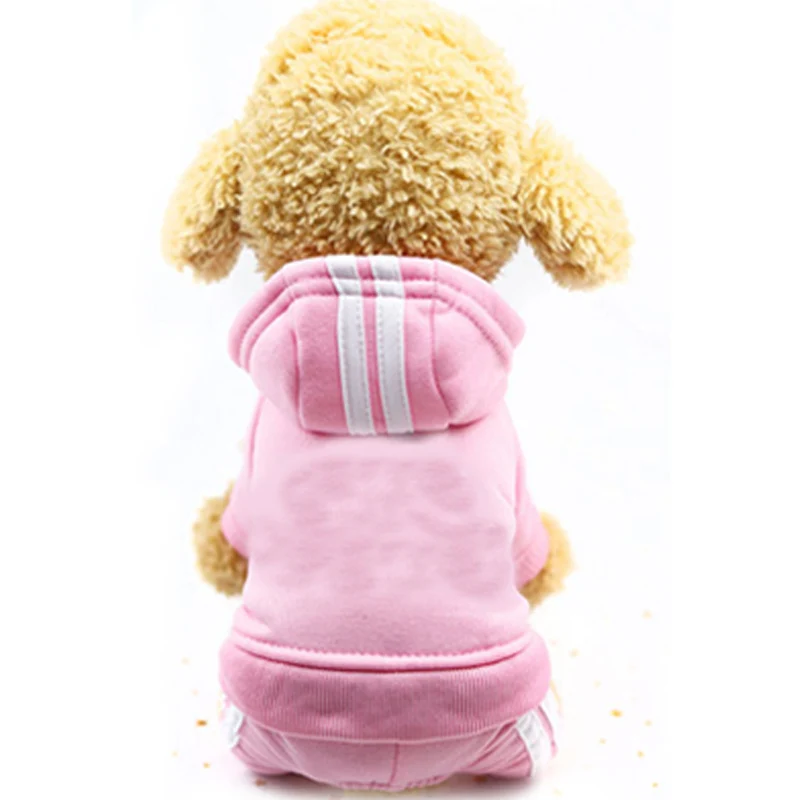 Pink Модный комбинезон для щенков собак Комбинезоны для маленьких для собак породы Йоркширский терьер Ши-тцу пальто костюм мягкая теплая одежда для домашних собак - Цвет: Pink