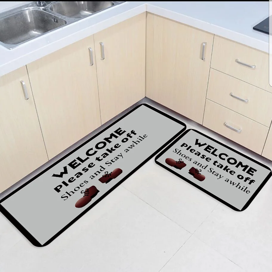 2 шт. набор ковров снимайте обувь пожалуйста напечатанный кухонный коврик для