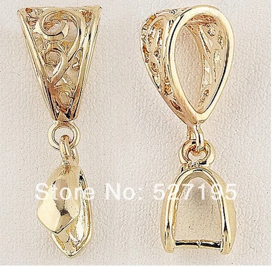 

Gold Plated Hollow Pinch Bail Connector 27mm Jewelry making
